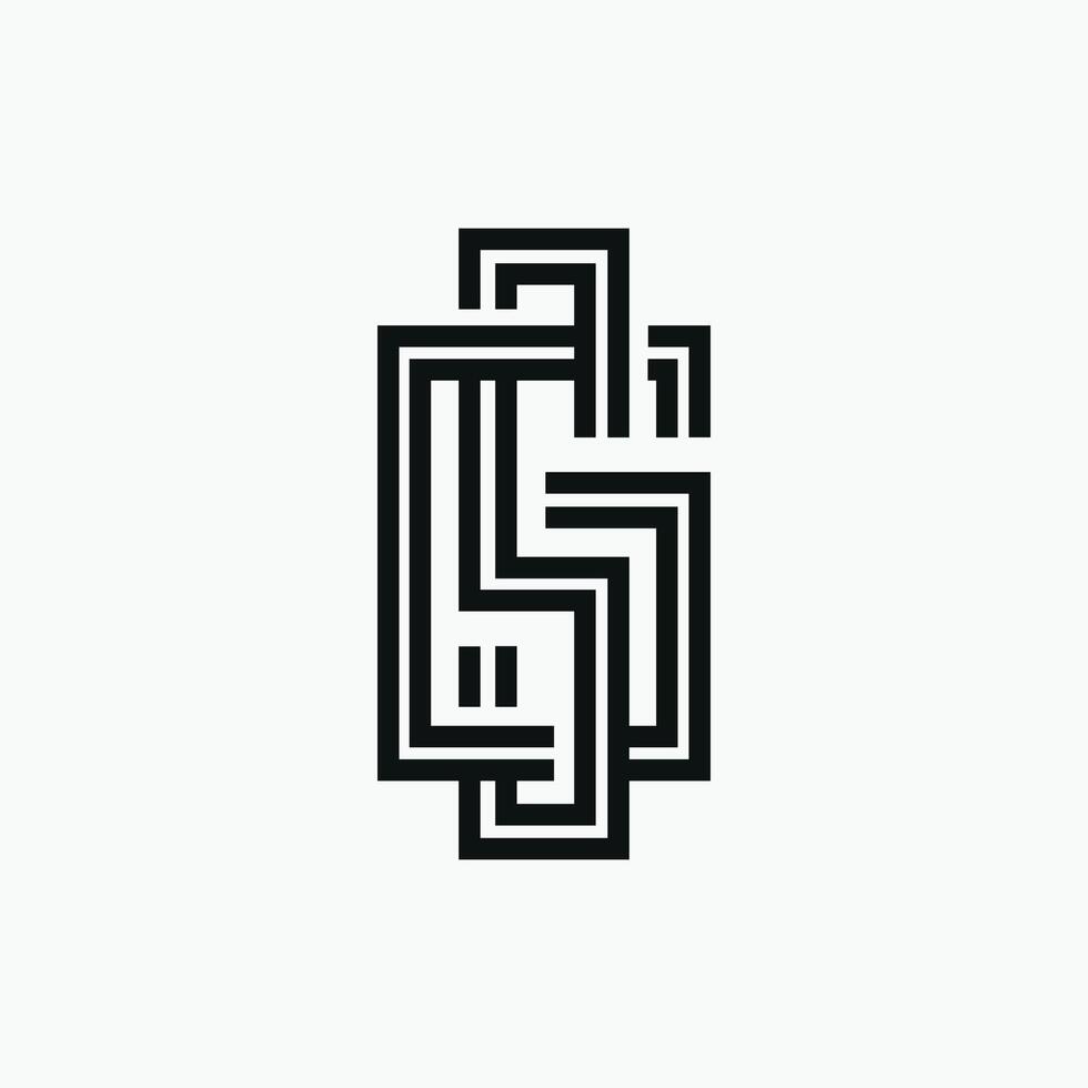 Initial letter sg logo or gs logo vector design template