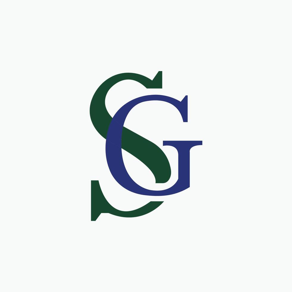 Initial letter sg logo or gs logo vector design template
