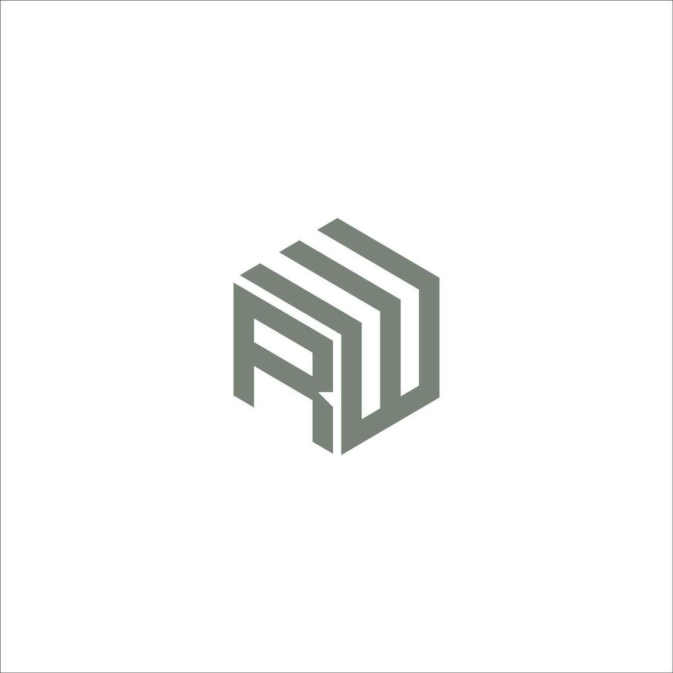 Initial letter wr or rw logo vector design template