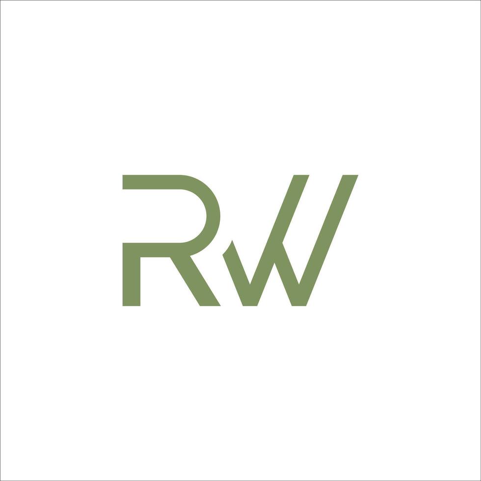 inicial letra wr o rw logo vector diseño modelo