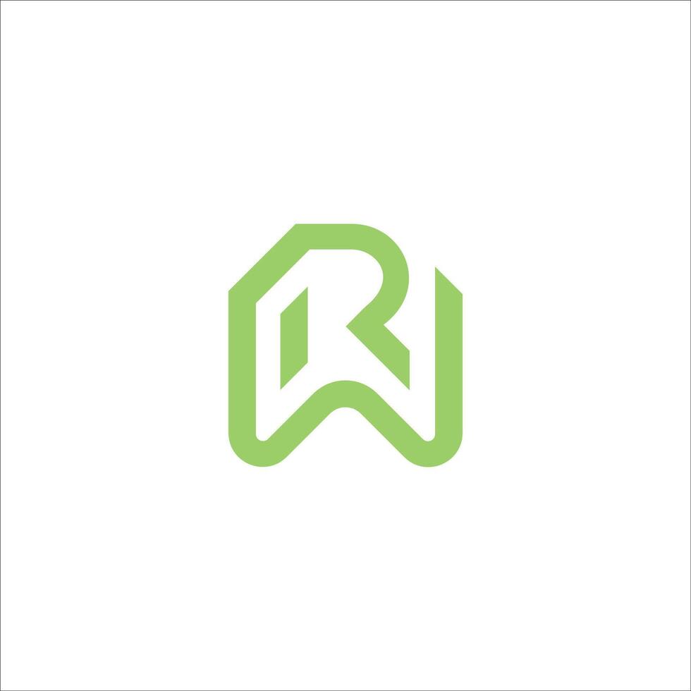 Initial letter wr or rw logo vector design template