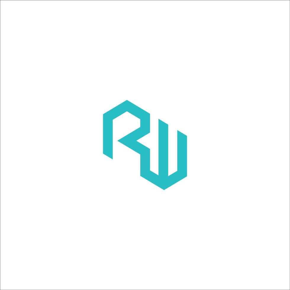Initial letter wr or rw logo vector design template