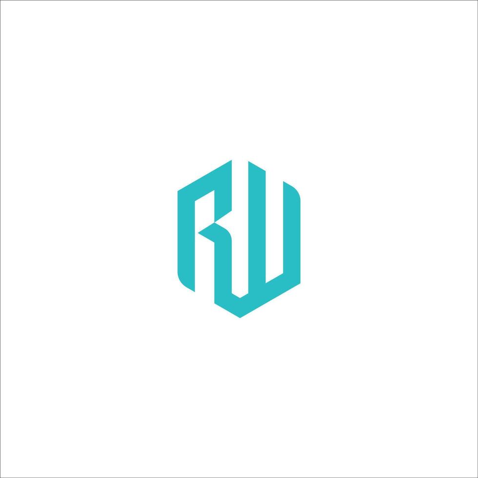 Initial letter wr or rw logo vector design template