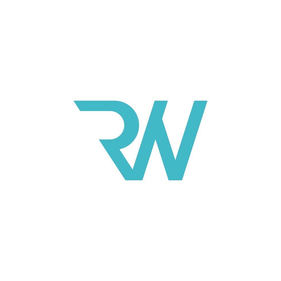 Initial letter wr or rw logo vector design template