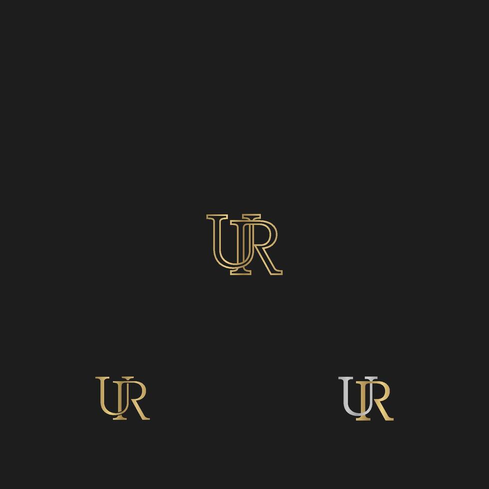 Alphabet Initials logo UR, RU, U and R vector