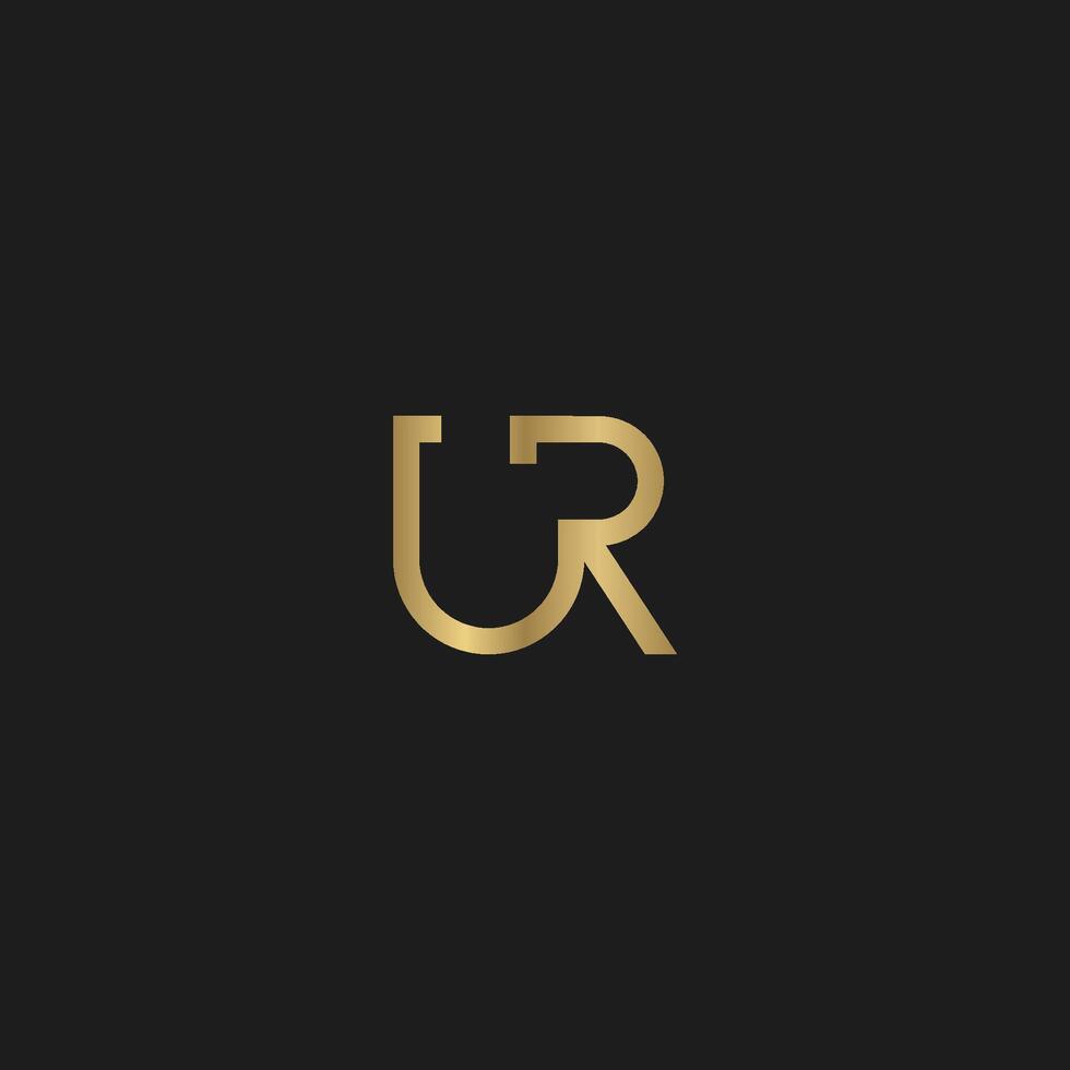 Alphabet Initials logo UR, RU, U and R vector