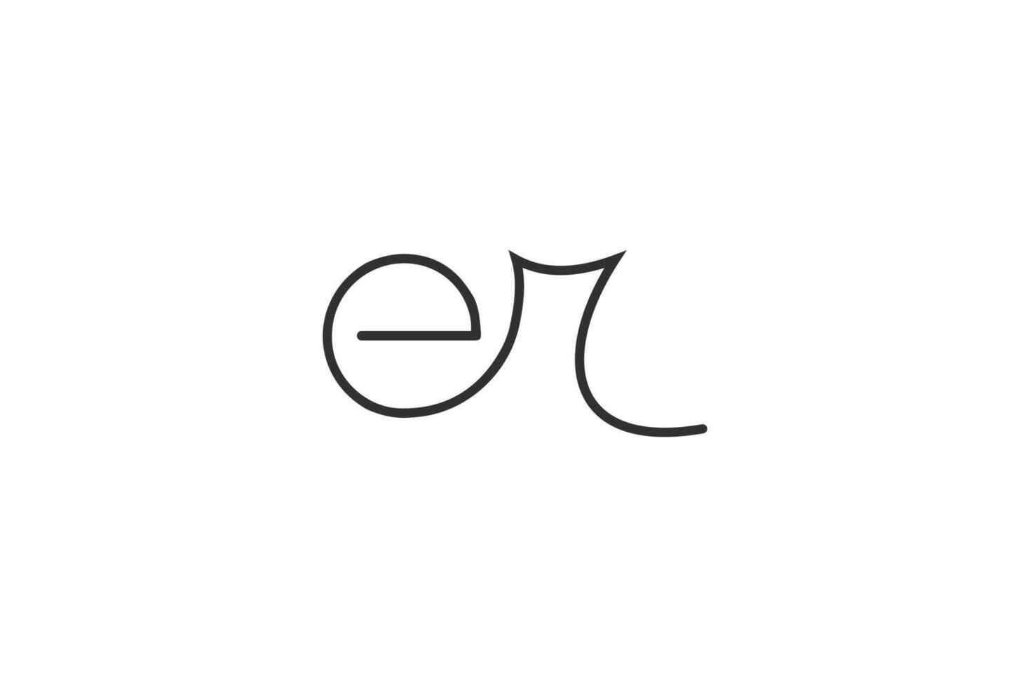 Alphabet letters Initials Monogram logo ER, RE, E and R vector