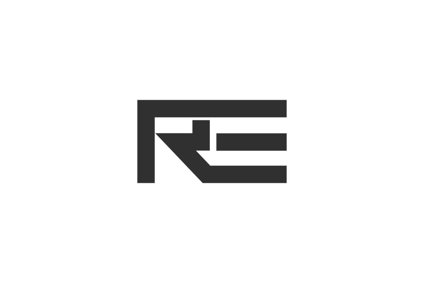 Alphabet letters Initials Monogram logo ER, RE, E and R vector