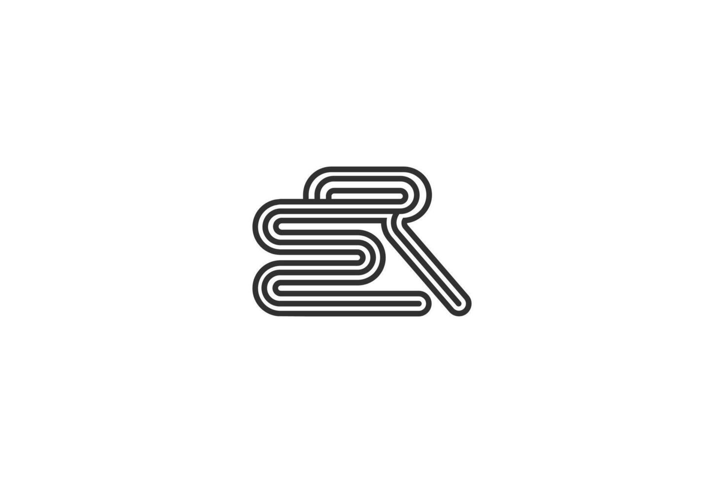 Alphabet letters Initials Monogram logo ER, RE, E and R vector