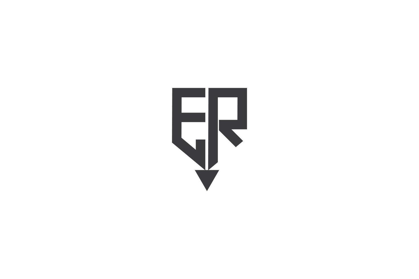 Alphabet letters Initials Monogram logo ER, RE, E and R vector