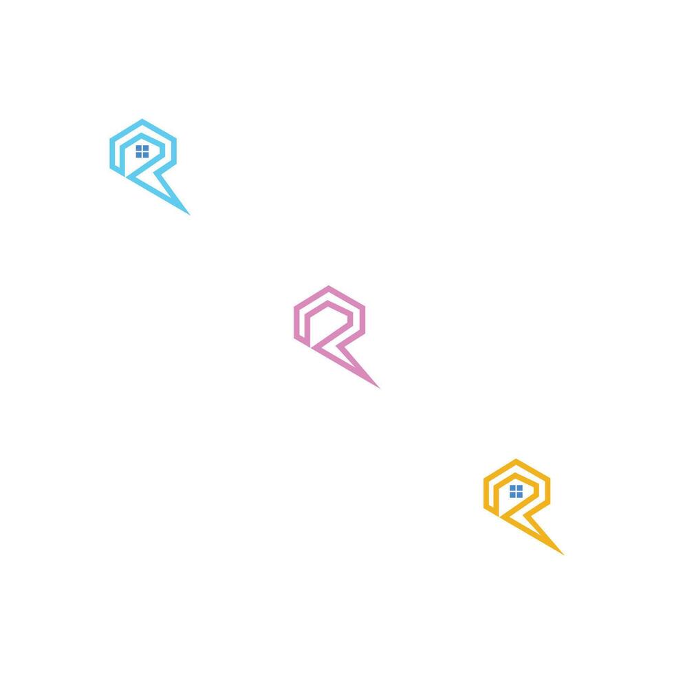 R or RR logo and icon design vector