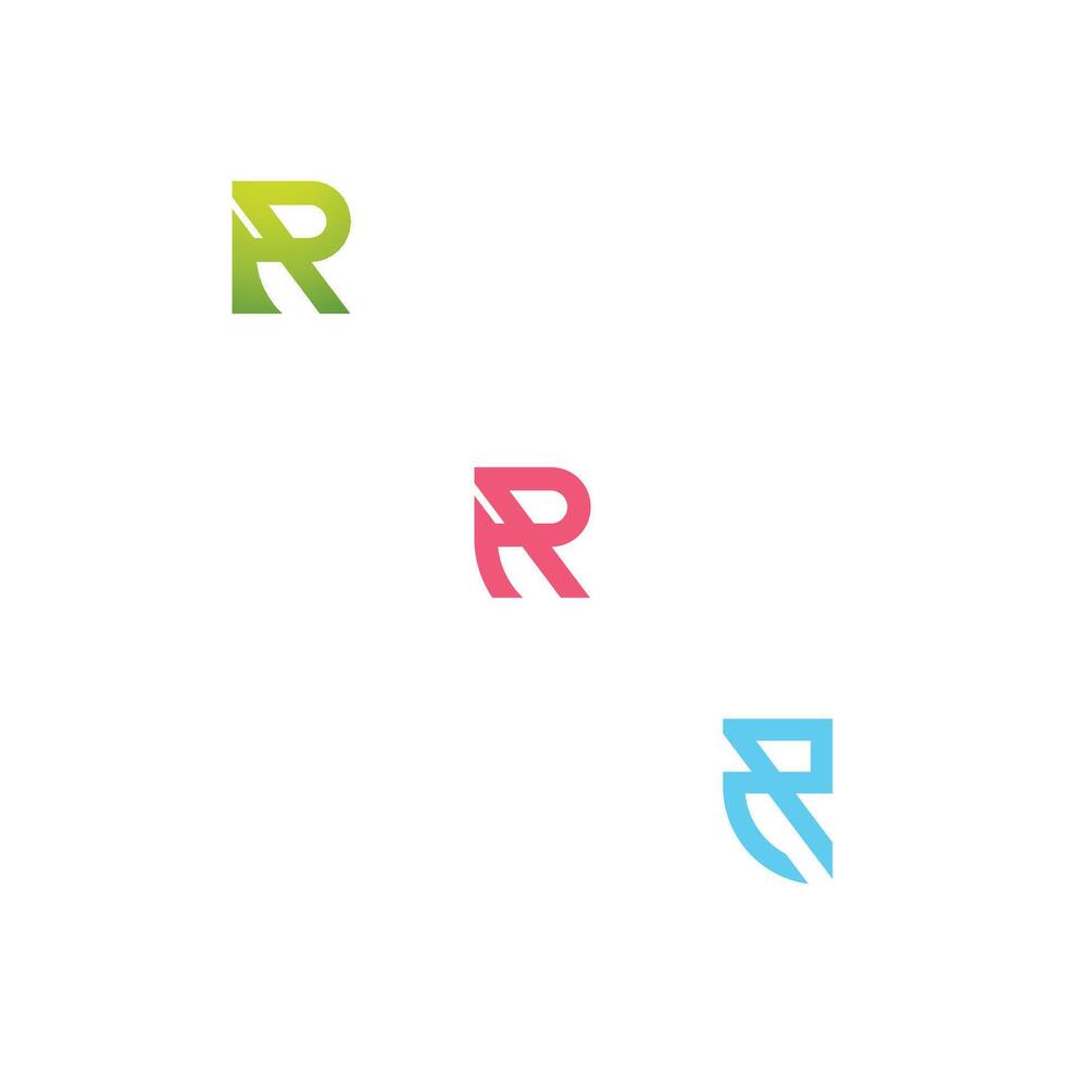 R or RR logo and icon design vector