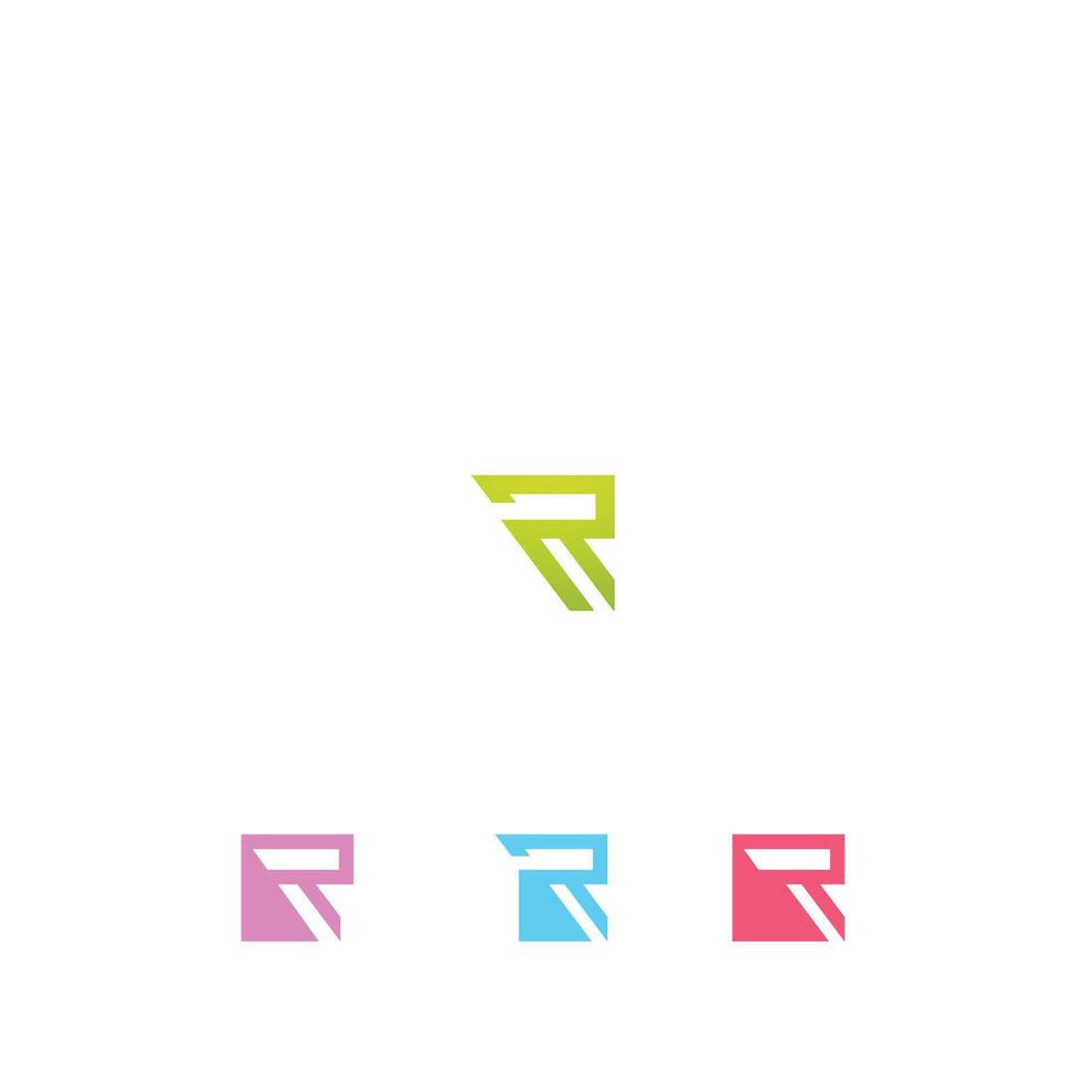 R or RR logo and icon design vector