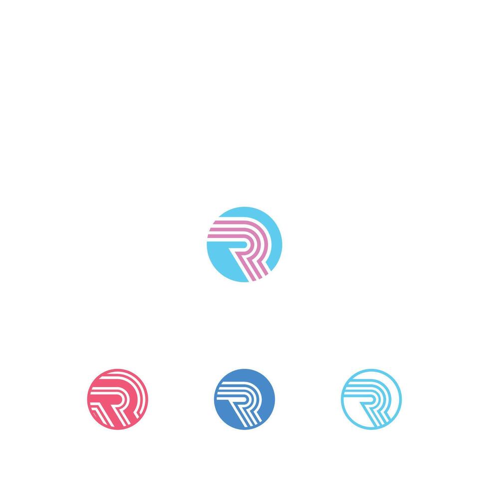 R or RR logo and icon design vector