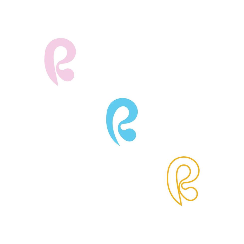 R or RR logo and icon design vector