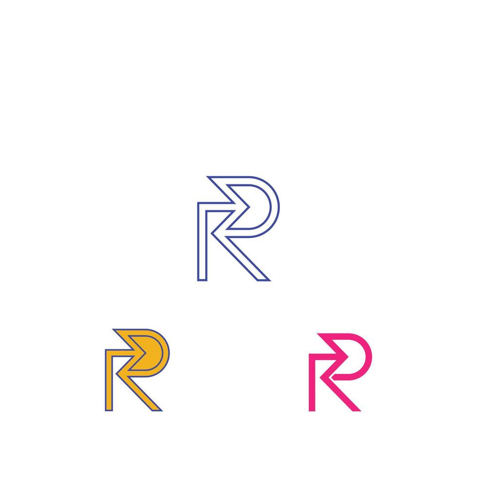 R or RR logo and icon design vector