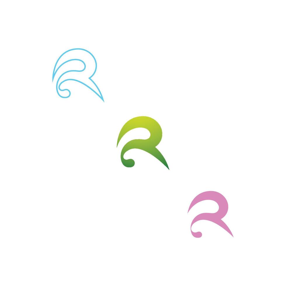 R or RR logo and icon design vector