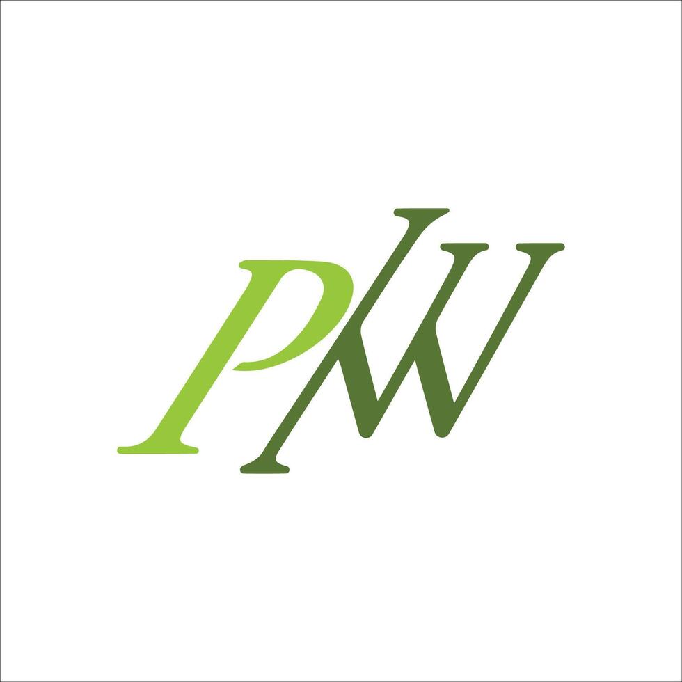 Initial letter wp or pw logo vector design template