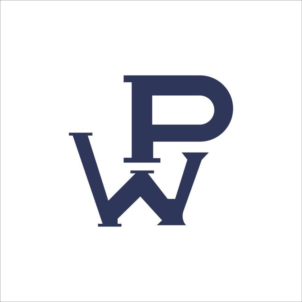 Initial letter wp or pw logo vector design template