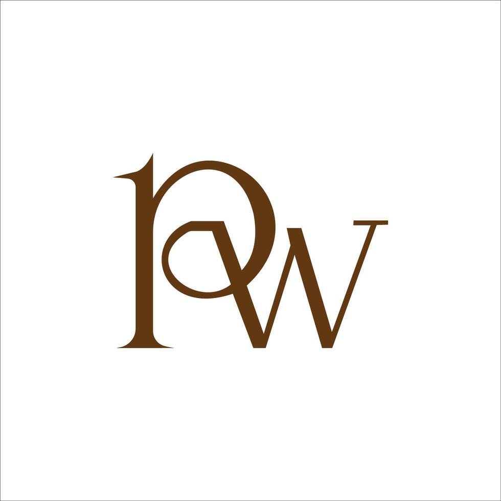 inicial letra wp o pw logo vector diseño modelo