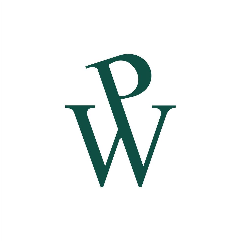 Initial letter wp or pw logo vector design template