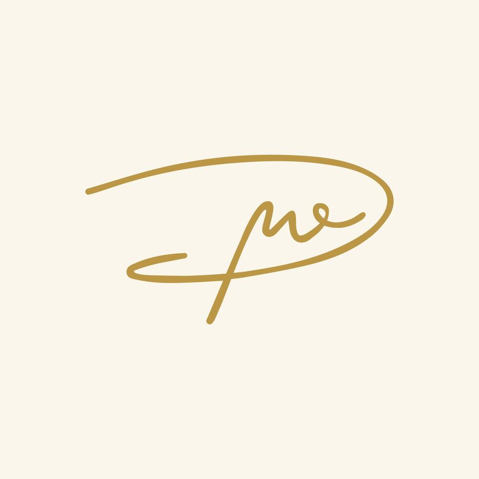 Initial letter wp or pw logo vector design template