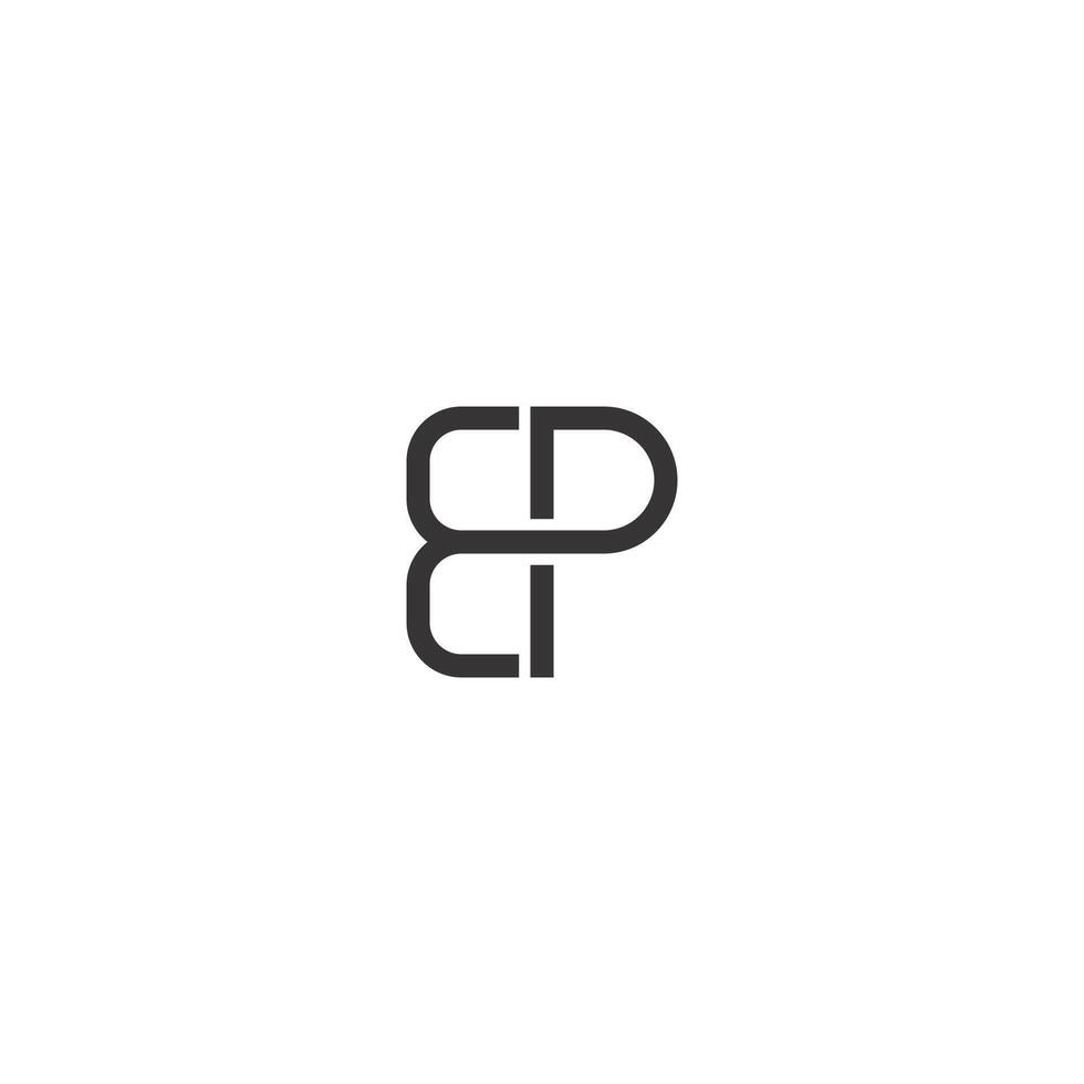 Alphabet Initials logo PE, EP, P and E vector