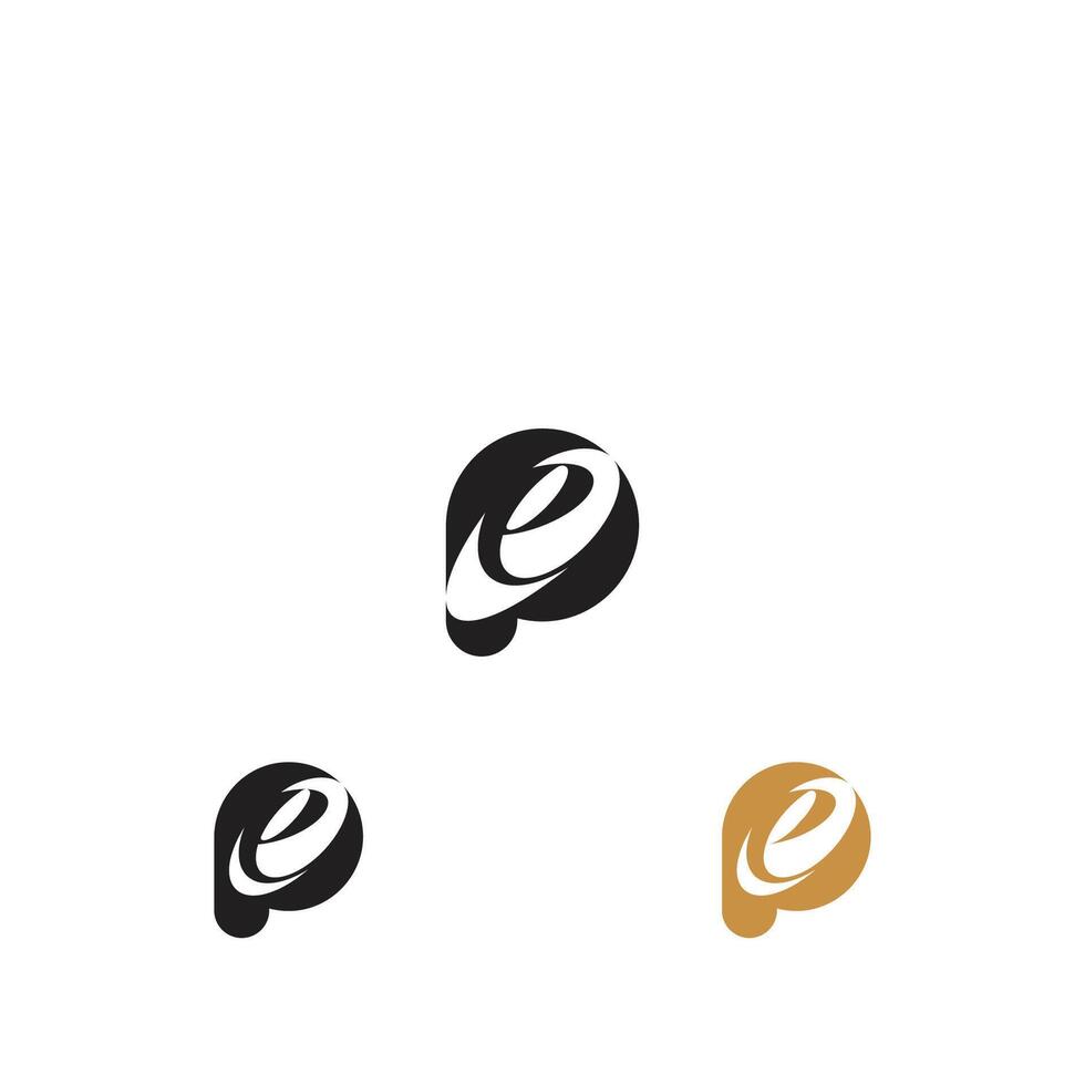 Alphabet Initials logo PE, EP, P and E vector