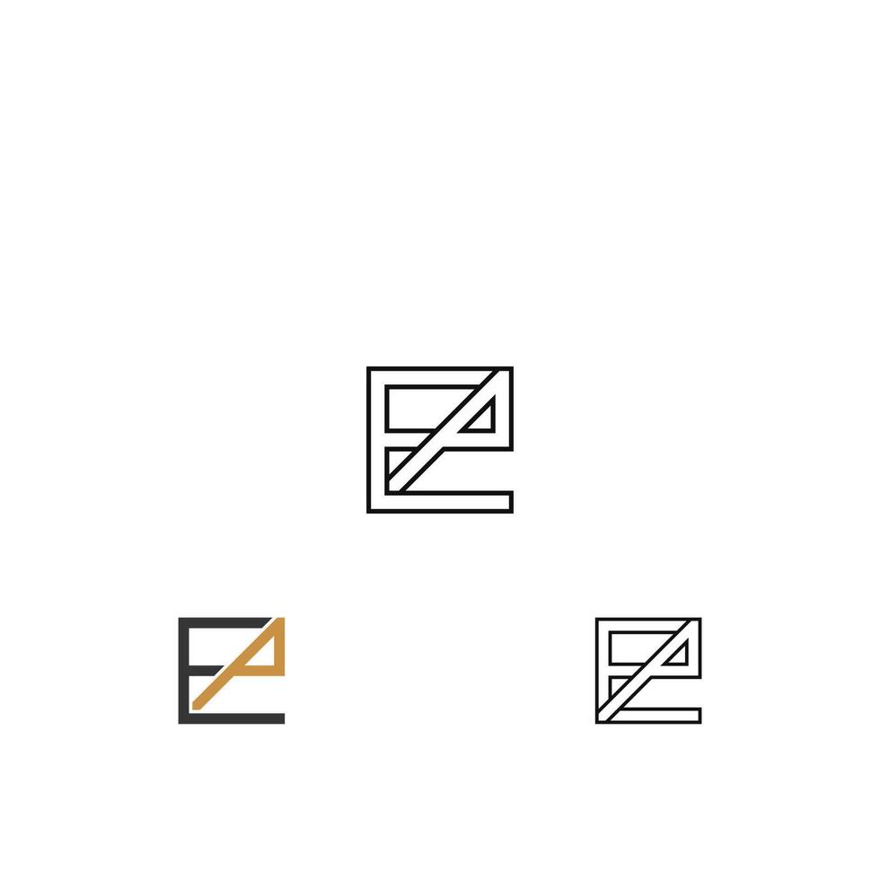 Alphabet Initials logo PE, EP, P and E vector