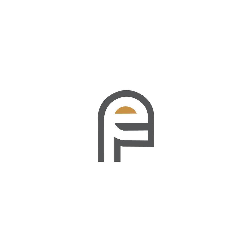 Alphabet Initials logo PE, EP, P and E vector