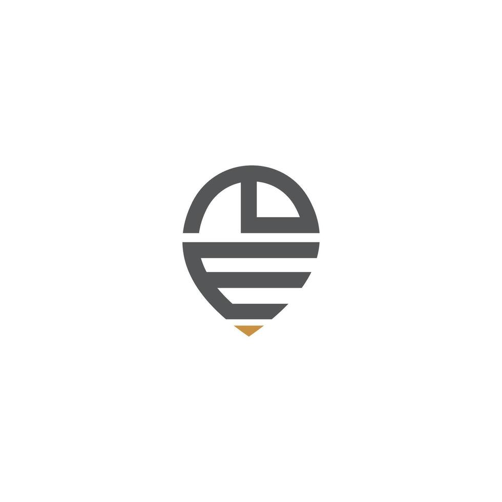 Alphabet Initials logo PE, EP, P and E vector
