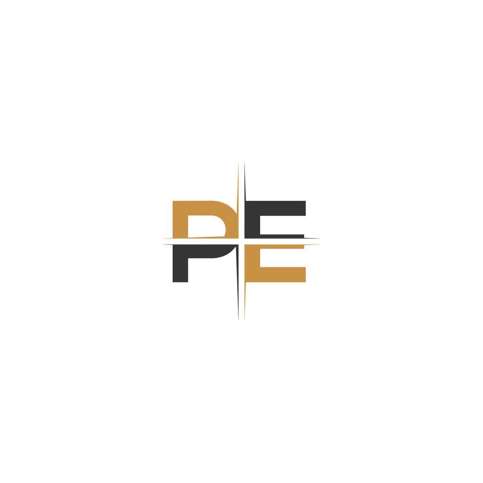 Alphabet Initials logo PE, EP, P and E vector