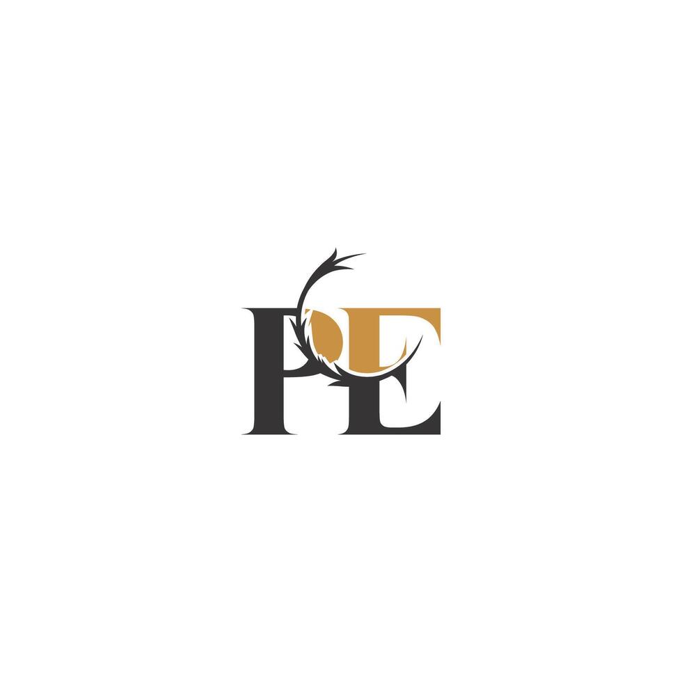 Alphabet Initials logo PE, EP, P and E vector