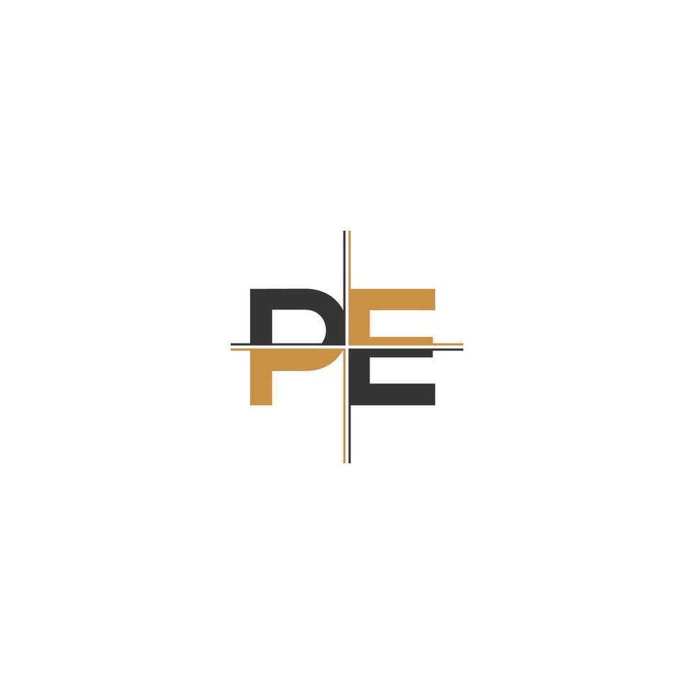 Alphabet Initials logo PE, EP, P and E vector