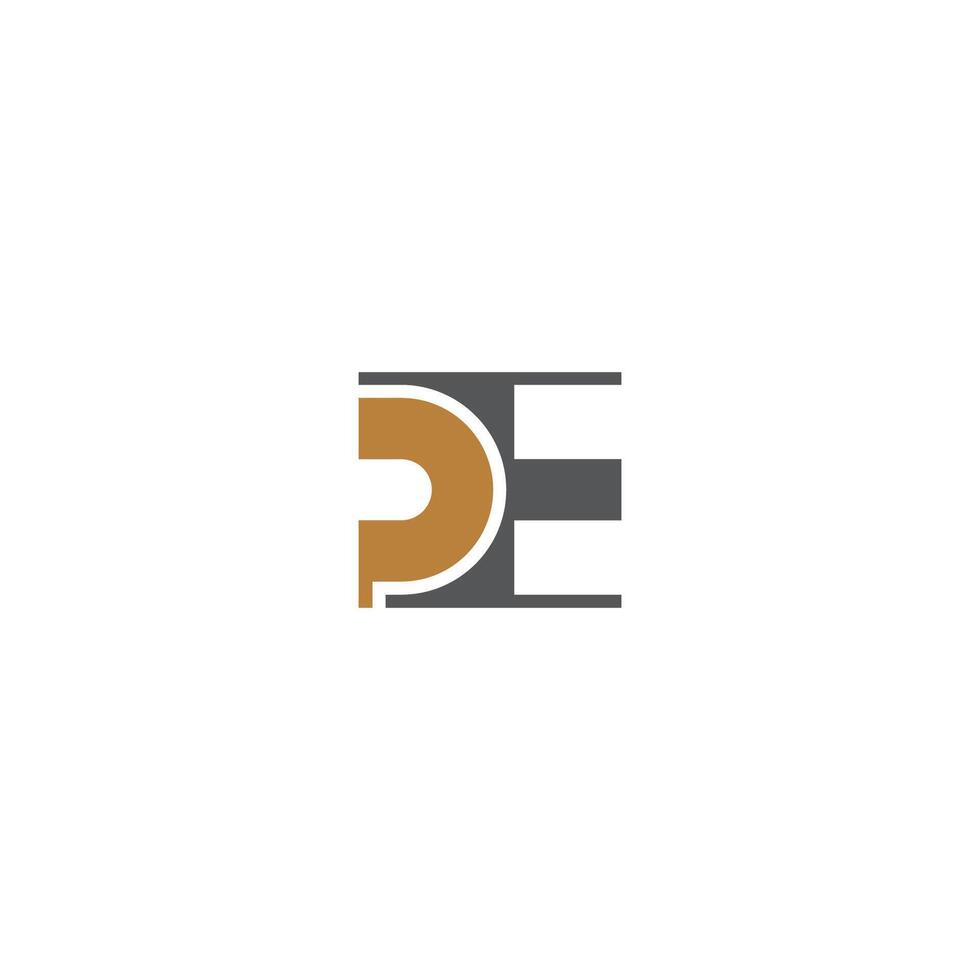 Alphabet Initials logo PE, EP, P and E vector