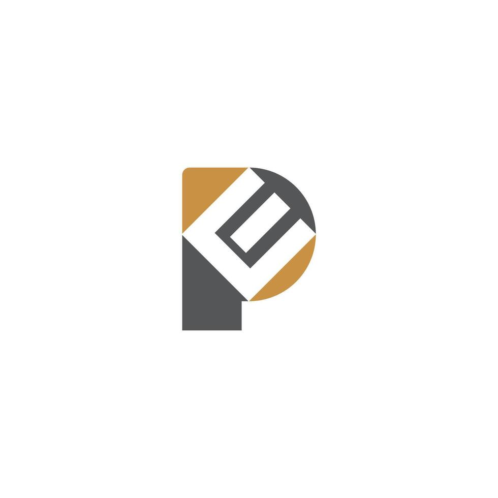 Alphabet Initials logo PE, EP, P and E vector