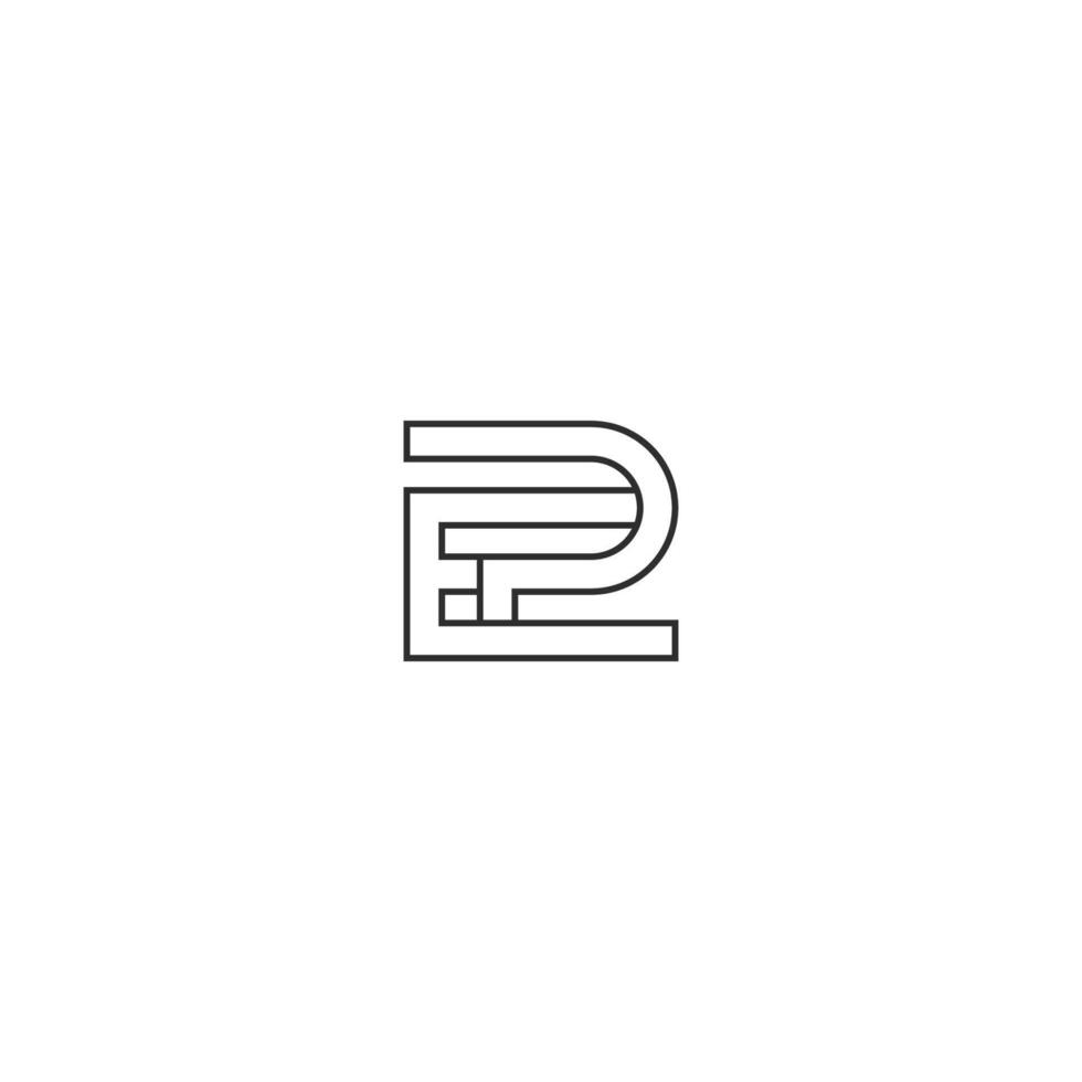 Alphabet Initials logo PE, EP, P and E vector