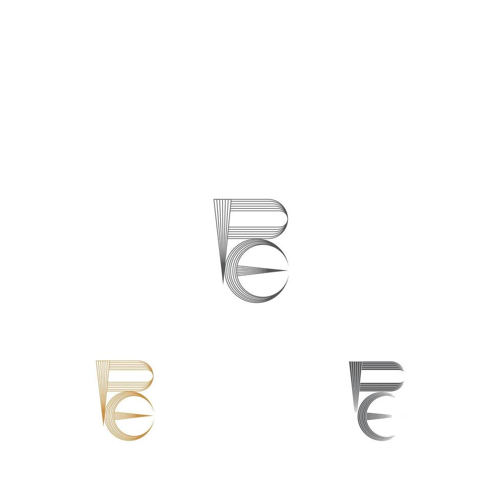 Alphabet Initials logo PE, EP, P and E vector