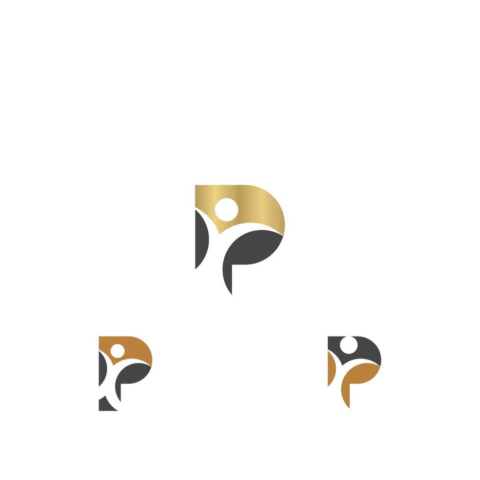 Initial letter pp logo or p logo vector design template