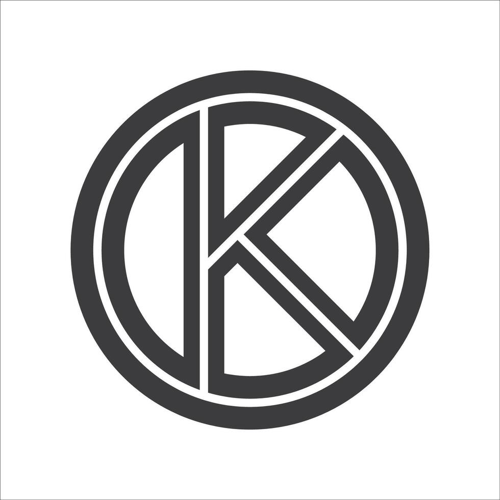 Initial letter ko logo or ok logo vector design template