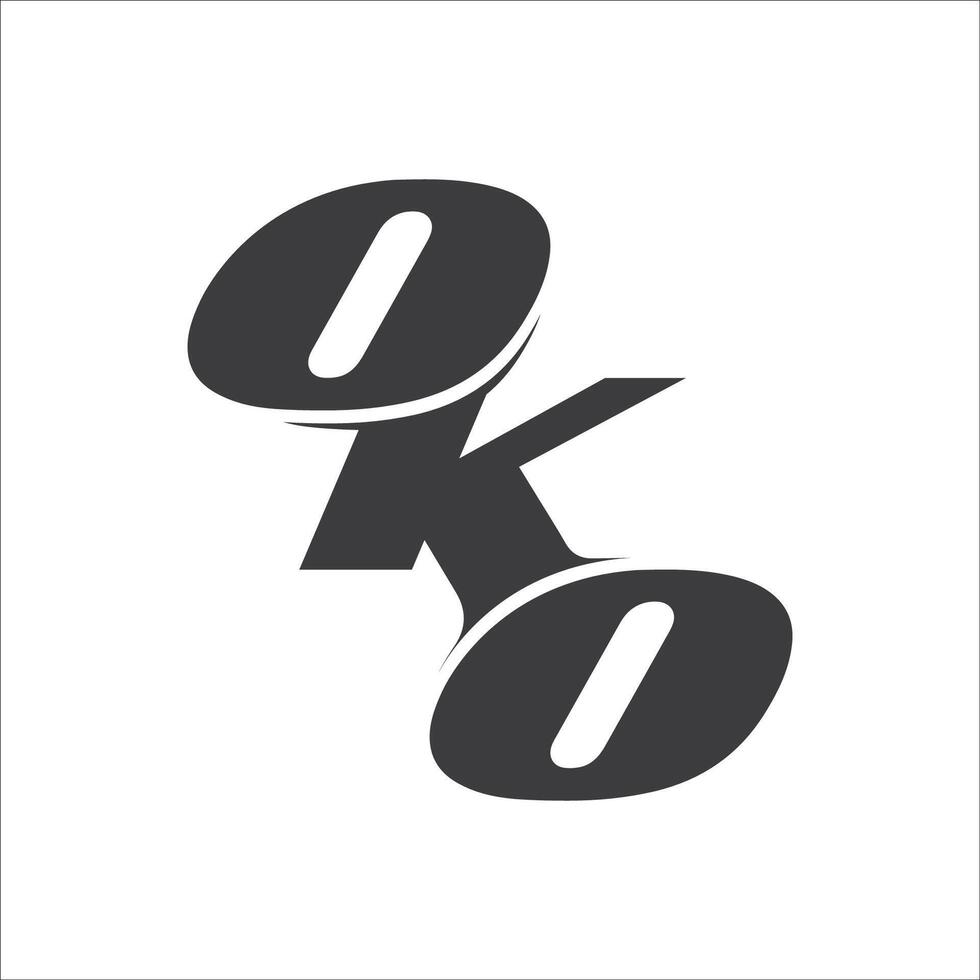 Initial letter ko logo or ok logo vector design template
