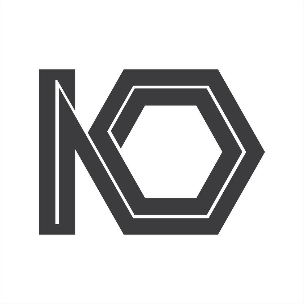 Initial letter ko logo or ok logo vector design template
