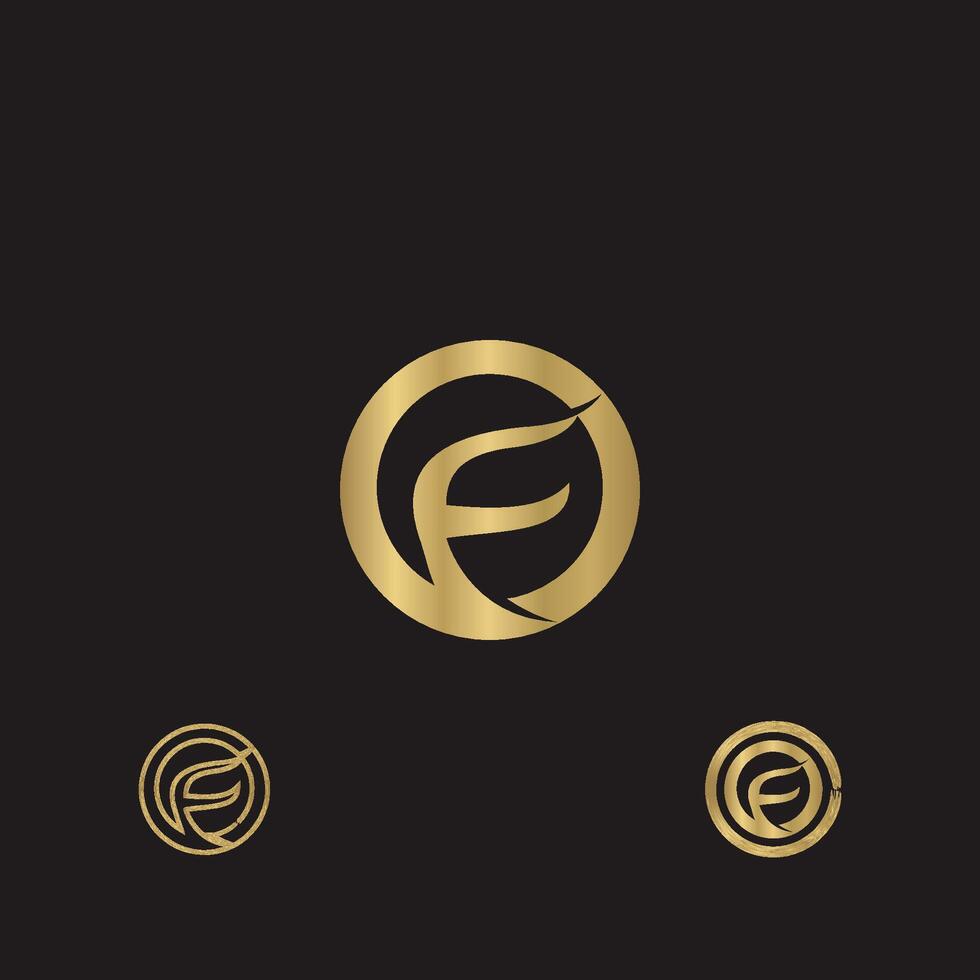 Alphabet Initials logo FO, OF, F and O vector