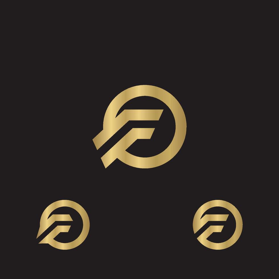 Alphabet Initials logo FO, OF, F and O vector