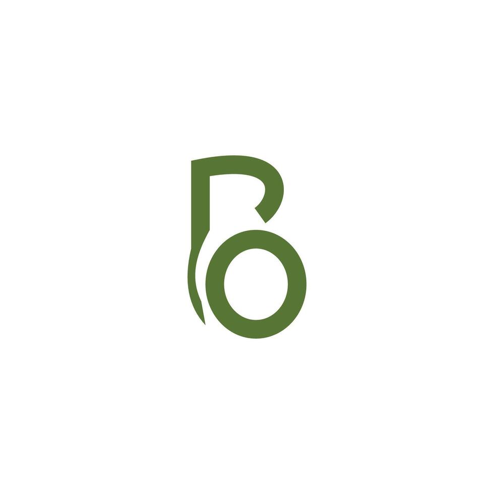Initial letter ob or bo logo vector design template