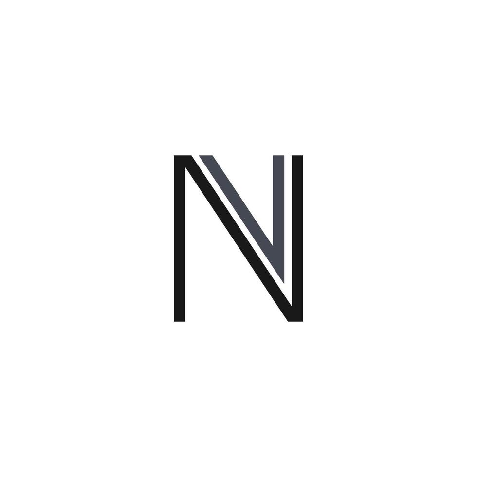Initial letter nv logo or vn logo vector design template