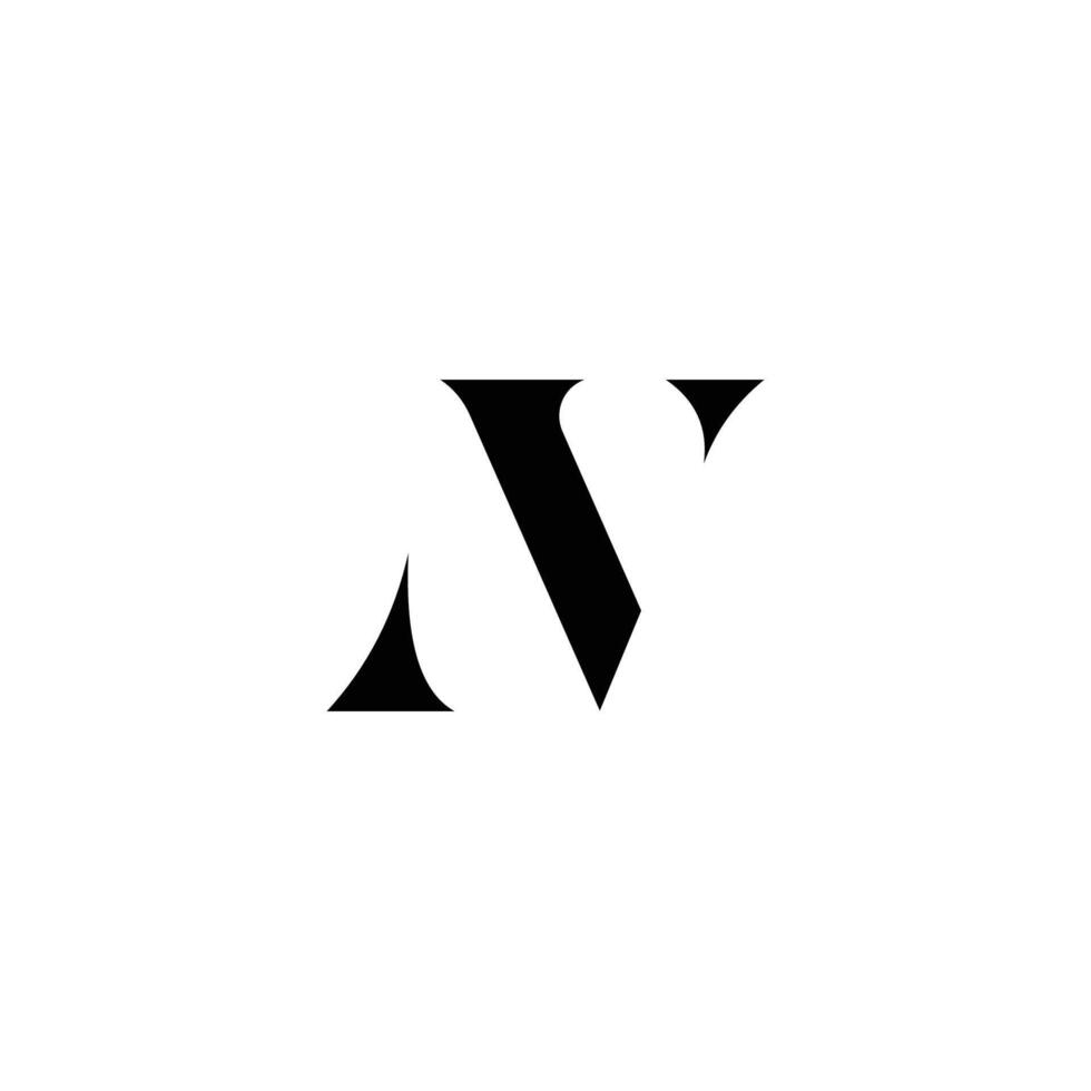 Initial letter nv logo or vn logo vector design template