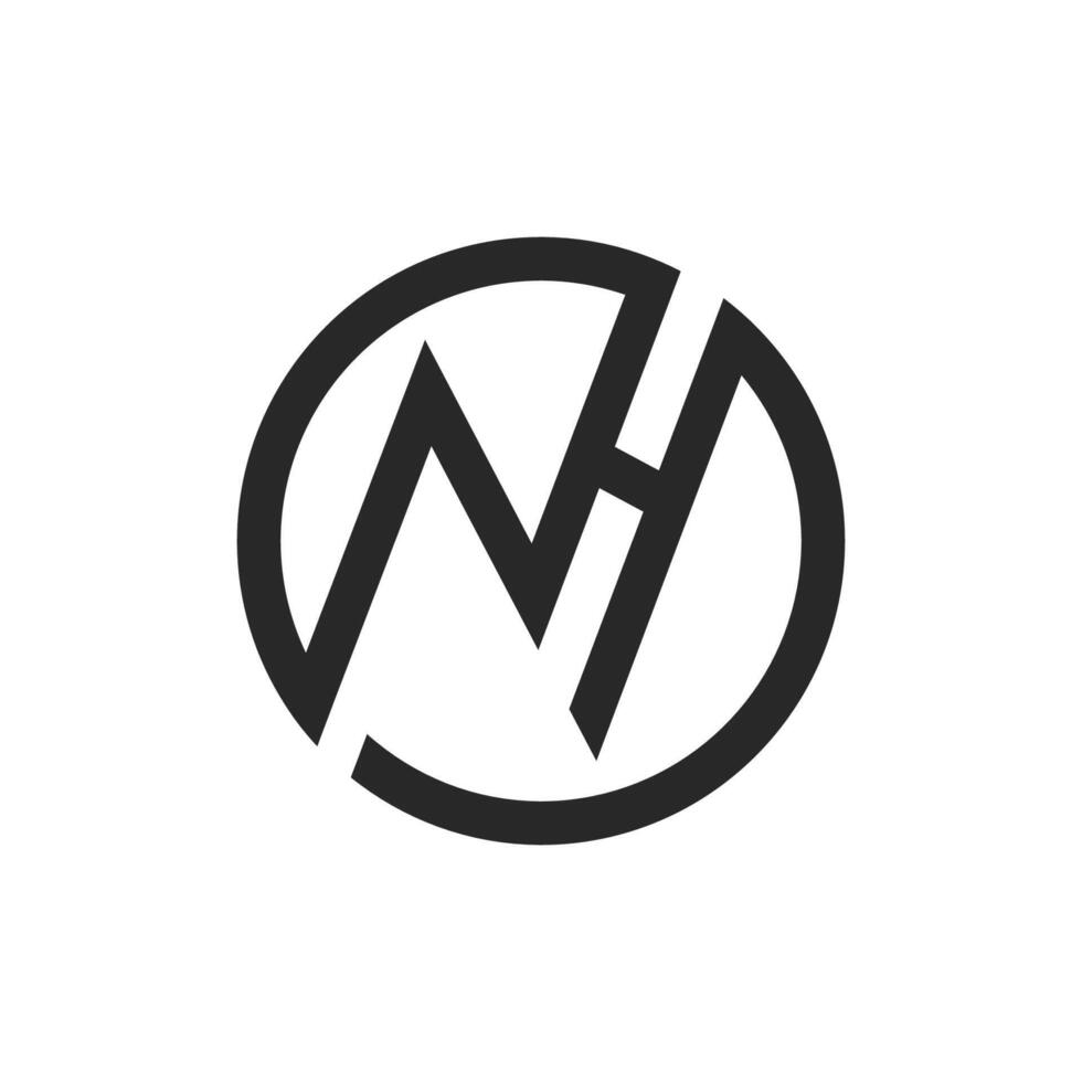 Initial nh letter logo vector template design. Creative abstract letter hn logo design. Linked letter hn logo design.