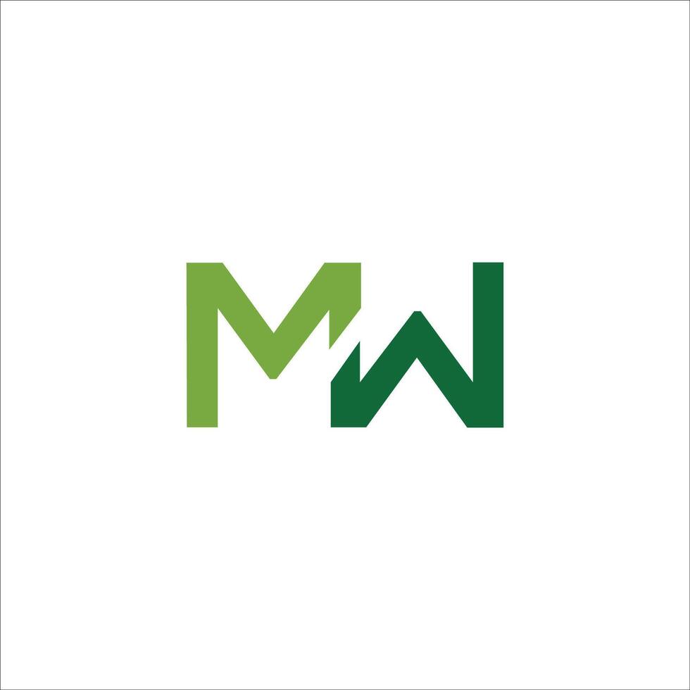 Initial letter wm logo or mw logo vector design template