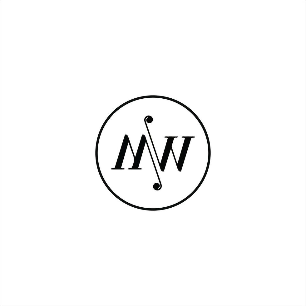 Initial letter wm logo or mw logo vector design template